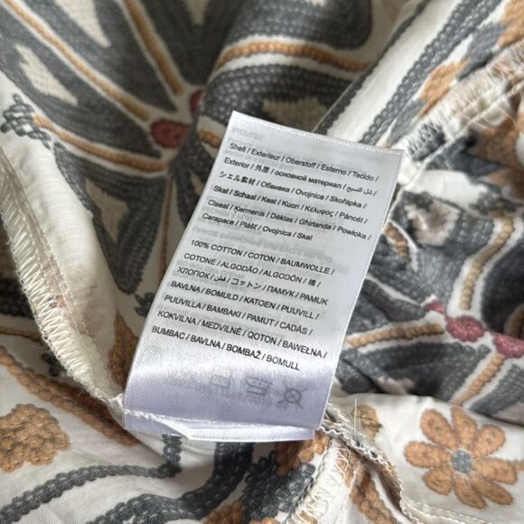 Farm Rio Flower Fan Tapestry Off-White Midi Dress S - Picture 9 of 9